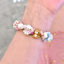 Cute Sanrio Sugarbunnies Cupcake Glass Bead Chain Bracelet - ArtGalleryZen