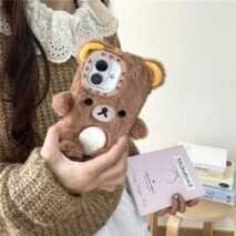 Cute Scarf Bunny Bear Plush iPhone Case - ArtGalleryZen