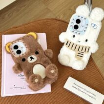 Cute Scarf Bunny Bear Plush iPhone Case - ArtGalleryZen