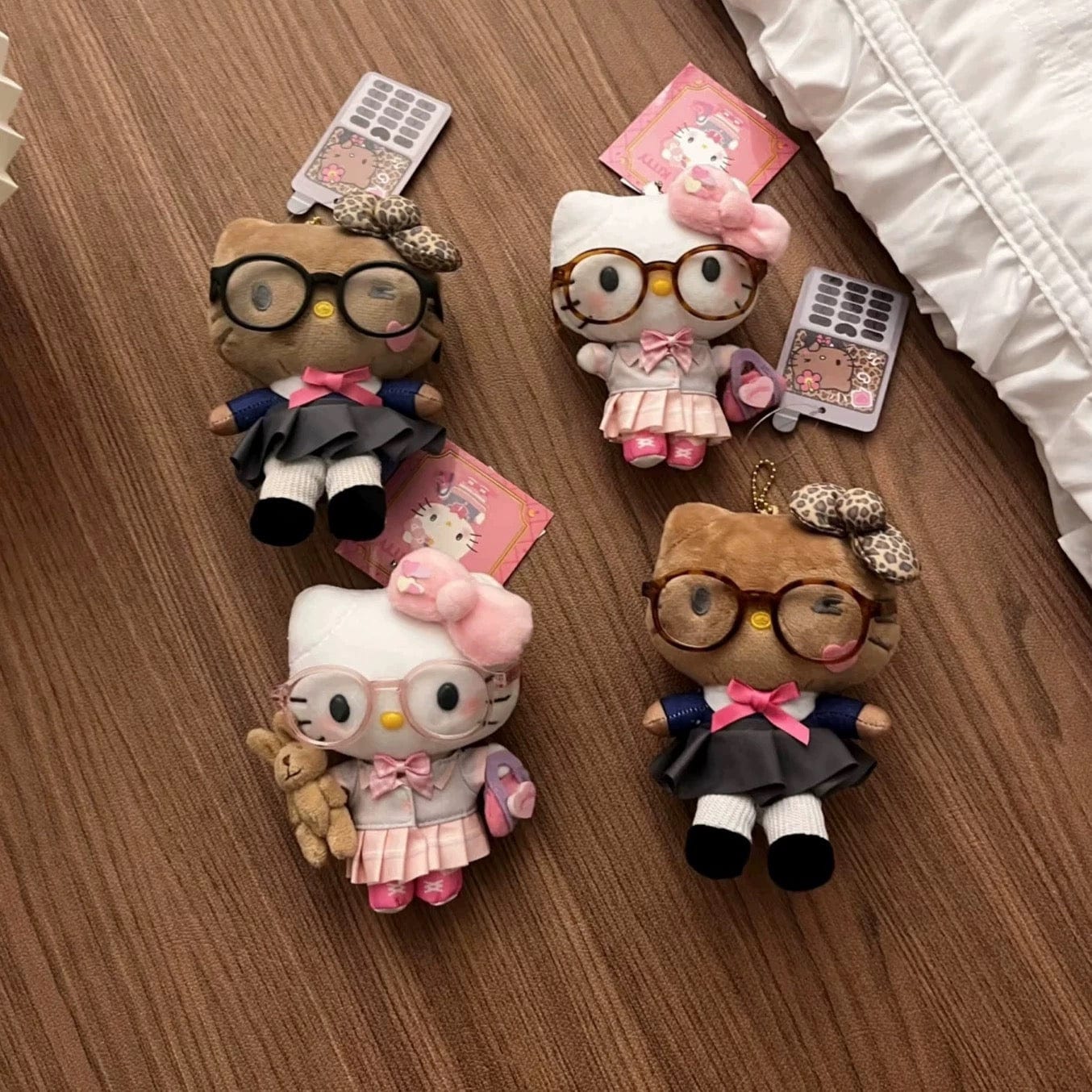 Cute School Uniform Hello Kitty Plush Keychain Doll - ArtGalleryZen