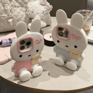 Cute Sitting Miffy Silicone iPhone Case - ArtGalleryZen