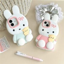 Cute Sitting Miffy Silicone iPhone Case - ArtGalleryZen