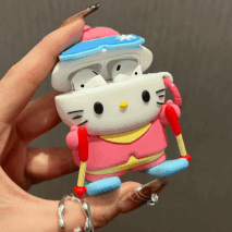Cute Skiing Sanrio Hello Kitty Silicone AirPods Earphone Case - ArtGalleryZen