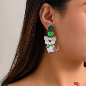 Cute Smiling Kitten Dangle Earrings - ArtGalleryZen
