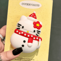 Cute Snowman Sanrio Hello Kitty Silicone AirPods Earphone Case - ArtGalleryZen