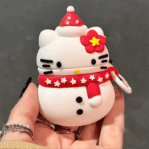 Cute Snowman Sanrio Hello Kitty Silicone AirPods Earphone Case - ArtGalleryZen