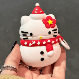 Cute Snowman Sanrio Hello Kitty Silicone AirPods Earphone Case - ArtGalleryZen