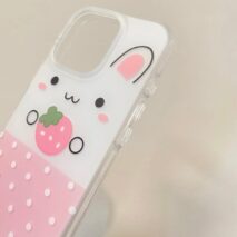 Cute Strawberry Bunny iPhone Case - ArtGalleryZen