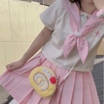Cute Strawberry Cake Bow Crossbody Bag - ArtGalleryZen