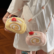 Cute Strawberry Cake Bow Crossbody Bag - ArtGalleryZen