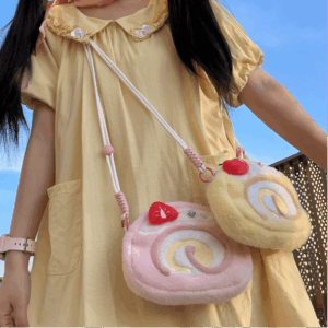 Cute Strawberry Cake Bow Crossbody Bag - ArtGalleryZen