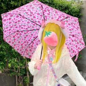Cute Strawberry Folding Umbrella - ArtGalleryZen