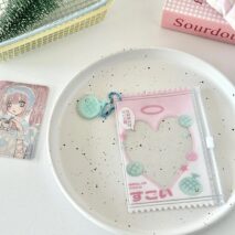 Cute Strawberry Lucky Clover Candy Bag Kpop Keychain Photocard Holder - ArtGalleryZen