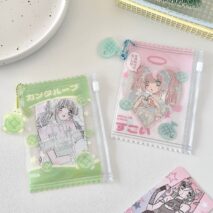 Cute Strawberry Lucky Clover Candy Bag Kpop Keychain Photocard Holder - ArtGalleryZen