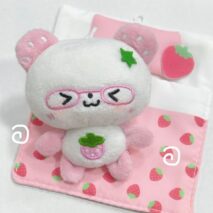 Cute Strawberry Panda Plush Keychain Doll - ArtGalleryZen