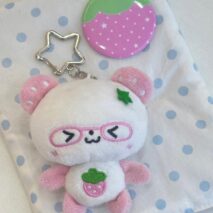 Cute Strawberry Panda Plush Keychain Doll - ArtGalleryZen