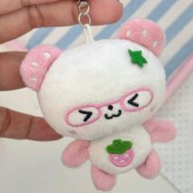 Cute Strawberry Panda Plush Keychain Doll - ArtGalleryZen