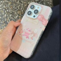 Cute Sugarbunnies 3D Bowknot iPhone Case - ArtGalleryZen