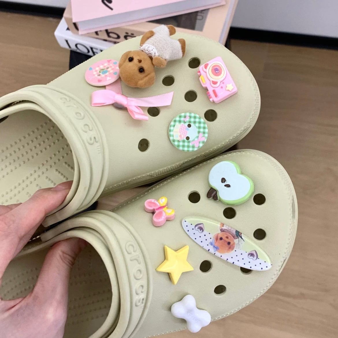 Cute Sylvanian Bowknot Crocs Sandals Decoration Shoe Charms - ArtGalleryZen