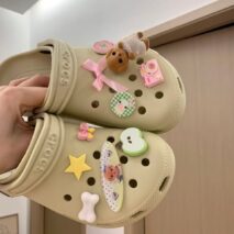 Cute Sylvanian Bowknot Crocs Sandals Decoration Shoe Charms - ArtGalleryZen