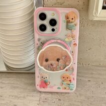Cute Sylvanian Families Puppy Shaker Magnetic Stand iPhone Case - ArtGalleryZen