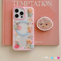 Cute Sylvanian Families Puppy Shaker Magnetic Stand iPhone Case - ArtGalleryZen