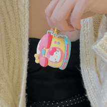 Cute Telephone Hello Kitty AirPods Earphone Case With Rabbit Ball Chain - ArtGalleryZen