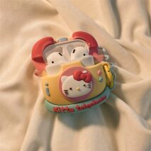 Cute Telephone Hello Kitty AirPods Earphone Case With Rabbit Ball Chain - ArtGalleryZen