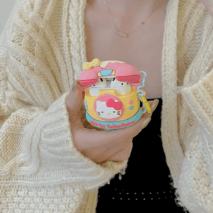 Cute Telephone Hello Kitty AirPods Earphone Case With Rabbit Ball Chain - ArtGalleryZen