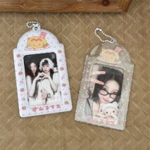 Cute Tomato Cat Puppy Kpop Keychain Photocard Holder - ArtGalleryZen