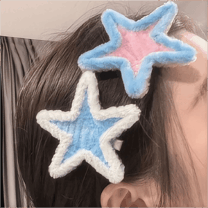 Cute Y2K Plush Star Hair Clip - ArtGalleryZen