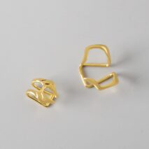 Cyberpunk 2Pcs Geometric Pattern Stackable Non Piercing Lip Cuff Set - ArtGalleryZen