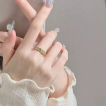 CZ Inlaid Enamel English Floral Ring - ArtGalleryZen