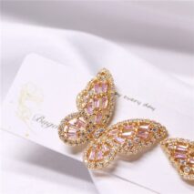 CZ Inlaid Hollowed-out Butterfly S925 Earposts Stud Earrings - ArtGalleryZen