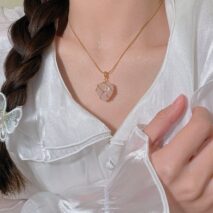 Dainty 18K Gold Filled Opal Heart Pendant Choker Necklace - ArtGalleryZen