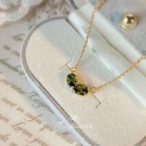 Dainty 24k Gold Plated Emerald Heart Necklace - ArtGalleryZen