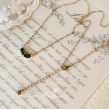 Dainty 24k Gold Plated Emerald Heart Necklace - ArtGalleryZen