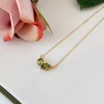 Dainty 24k Gold Plated Emerald Heart Necklace - ArtGalleryZen