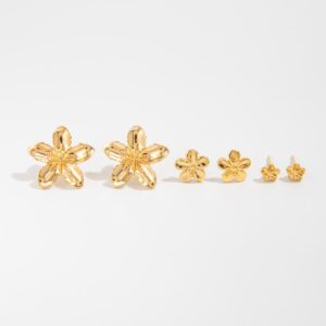 Dainty 3 Pairs Flower Earrings Set - ArtGalleryZen