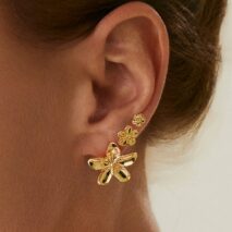Dainty 3 Pairs Flower Earrings Set - ArtGalleryZen