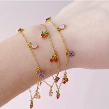 Dainty Colorful Crystal Fruits Bracelet - ArtGalleryZen