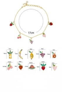 Dainty Colorful Crystal Fruits Bracelet - ArtGalleryZen