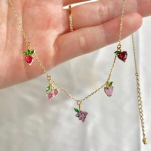 Dainty Colorful Crystal Fruits Bracelet - ArtGalleryZen