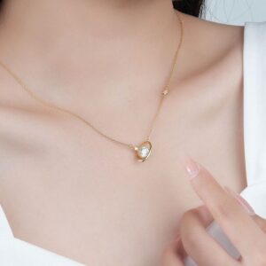 Dainty Crystal Celestial Planet Star Pendant Necklace - ArtGalleryZen