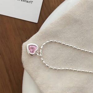 Dainty Crystal Heart Matching Necklace - ArtGalleryZen