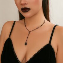 Dainty Crystal Pendant Y Necklace - ArtGalleryZen