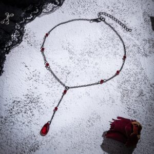 Dainty Crystal Pendant Y Necklace - ArtGalleryZen