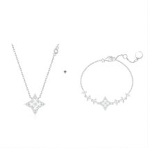 Dainty Crystal Sparkle Necklace Bracelet Set - ArtGalleryZen