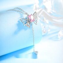 Dainty CZ Inlaid Butterfly Wings Necklace - ArtGalleryZen