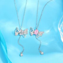 Dainty CZ Inlaid Butterfly Wings Necklace - ArtGalleryZen